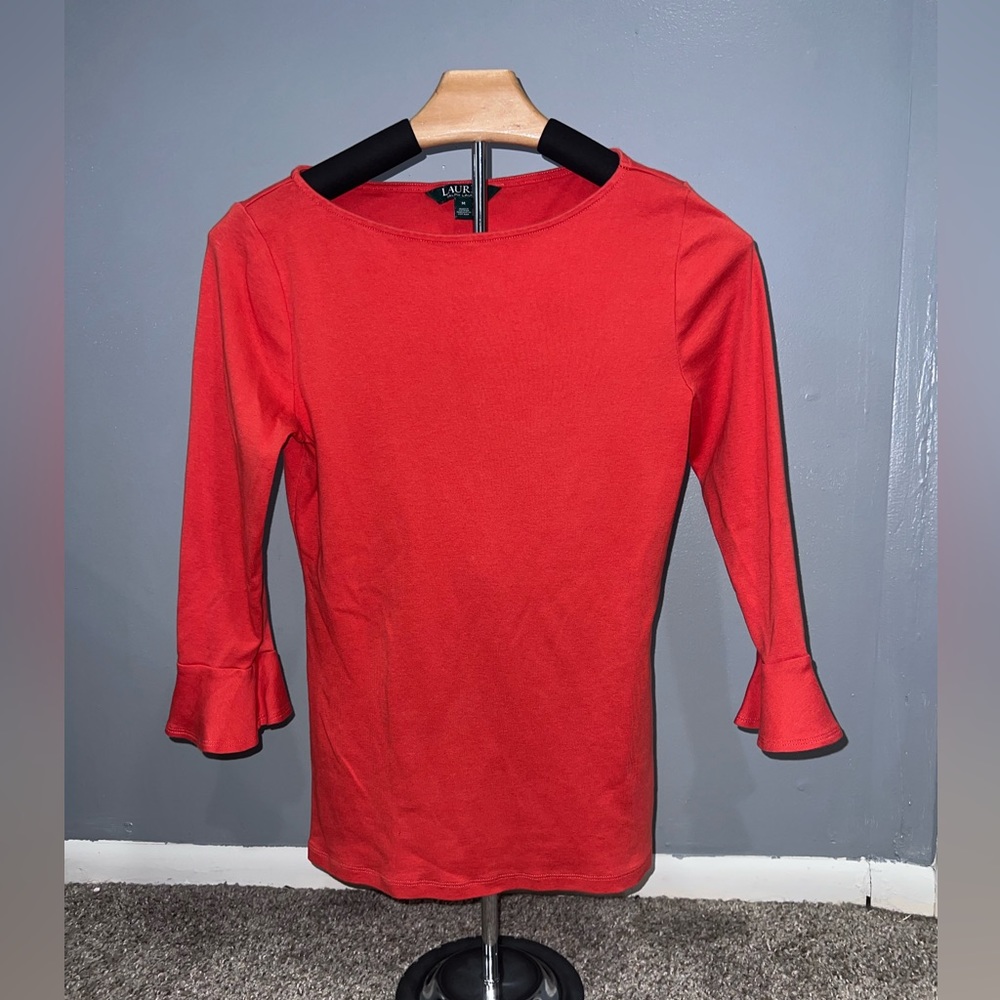 Lauren: Ralph Lauren - Bell Sleeve Cotton Blouse